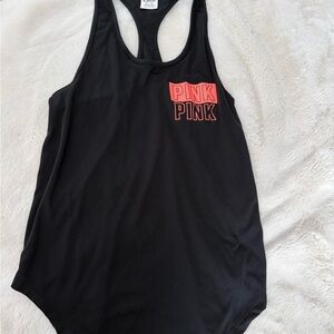 PINK Victoria's Secret Black Tank Top with Pink Logo